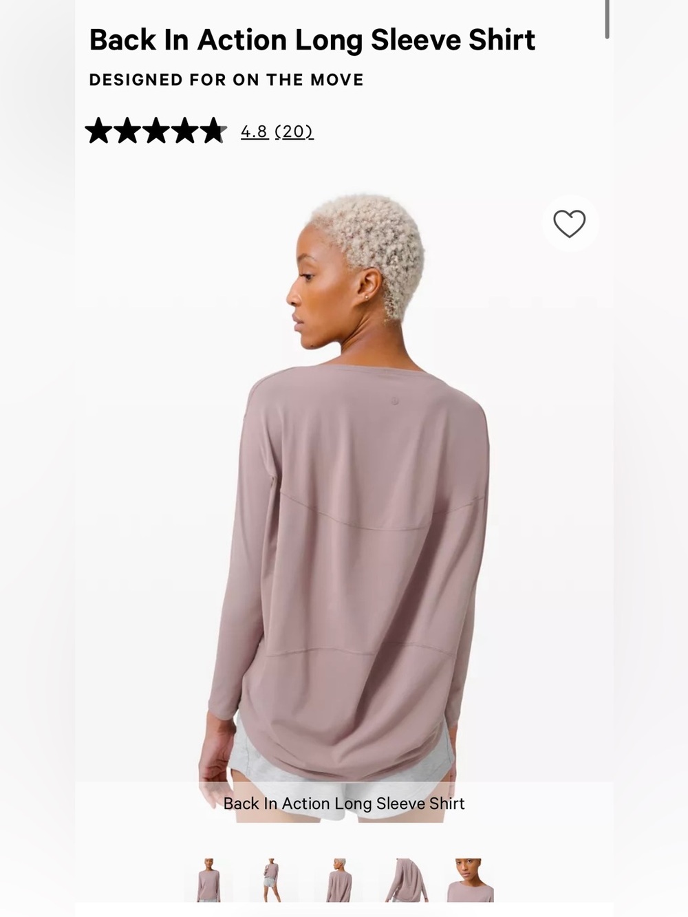Lululemon Back In Action Long Sleeve Shirt